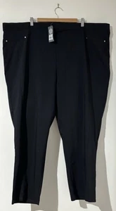 Autograph Plus Size 28 Black Pants Elastic Waist High Rise Corporate Work NEW - Picture 1 of 5