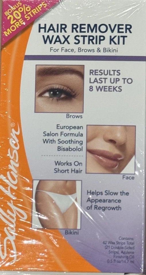 Paquete de 2 Kit de Tiras de Cera depiladora Sally Hansen Rostro Cejas y Bikini 42 ct X 2 Foto 1 de 4