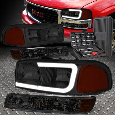PARA 99-07 GMC SIERRA YUKON LED DRL FARO AHUMADO/ÁMBAR CON LÁMPARA PARACHOQUES + JUEGO DE HERRAMIENTAS Foto 1 de 4