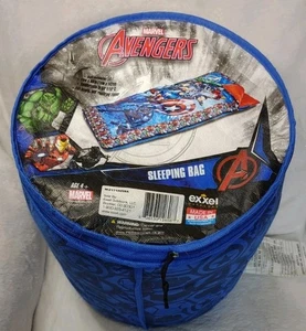 Marvel Avengers Action Kids Snuggly Sleeping Bag W/Blue Carrying Case - Picture 1 of 24