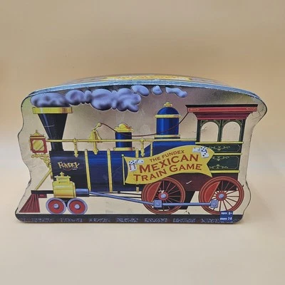 Fundex Mexican Train Game Dominos Electronic Sound 3D Hub Tin Complete  - Image 1 of 4