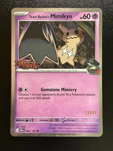 TEAM ROCKET'S MIMIKYU Destined Rivals Prerelease Staff Promo 087/182 HOLO NM (C) - Foto 1 di 8