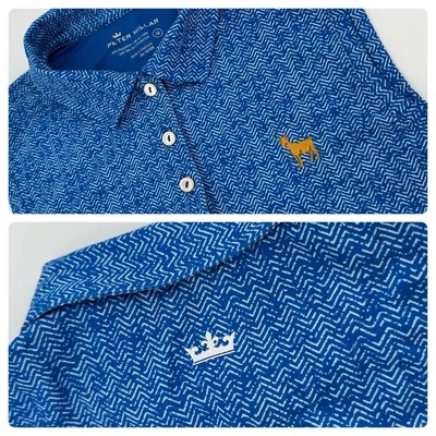 Peter Millar Polo Shirt Womens Medium Blue Golden Goat Players Club TPC Sawgrass - Image 1 of 4