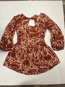 Love The Label Anthropologie Cut-Out Back Tunic Size Medium Boho - Picture 1 of 7