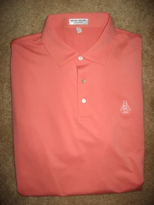 Mens NWOT Peach Pink PETER MILLAR Stretch Golf Polo Shirt Large - Picture 1 of 1