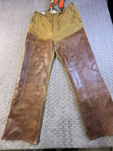 Pantalones Woods Edge Para Hombres Pequeños Cuero Marrón Lona Caza Ropa de Trabajo Hechos en EE. UU. - Imagen 1 de 24