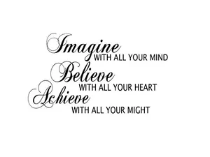 IMAGINE BELIEVE ACHIEVE Vinyl Wall Art Decal Home Decor Lettering Words 48" - Picture 1 of 1