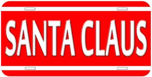 Weihnachtsmann rot und weiß Neuheit Autoetikett Auto Nummernschild - Bild 1 von 3