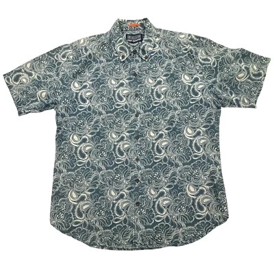 Camisa Reyn Spooner Para Hombre Grande Gris Blanco Cachemira Manga Corta Informal Con Botones Foto 1 de 4