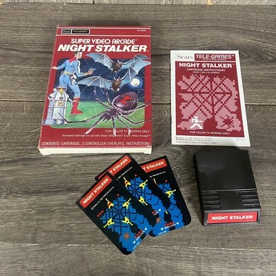 Night Stalker Intellivision 1982 Mattel Video with overlays and box - Image 1 of 2