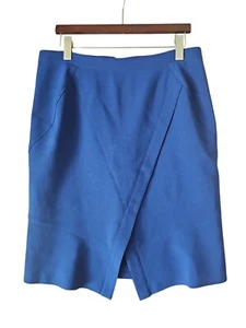 BCBG Maxazria Deep Royal Blue ALPINE TAYLON Slit Front Pencil Skirt Size 12 YJ01 - Picture 1 of 7
