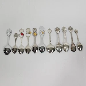12 Souvenir Spoons Multiple City States NY NV FL Canada Custer House Dakota Terr - Picture 1 of 21