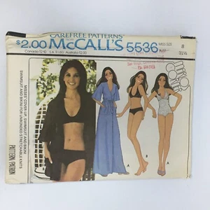 Swimsuit Bikini Coverup Size 8 Bust 31.5 CUT Sewing Pattern McCalls m5536 Vtg 77 - Picture 1 of 2
