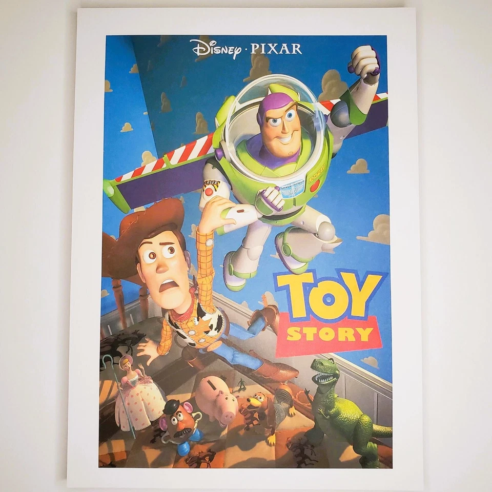 Póster de la película Toy Story auténtico litografía de Disney Pixar 11,5x16 Woody Buzz Rex Foto 1 de 1