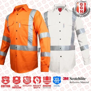 Hi Vis Shirts Orange NSW Rail Shirt Reflective tape X pattern back, H front - Picture 1 of 31