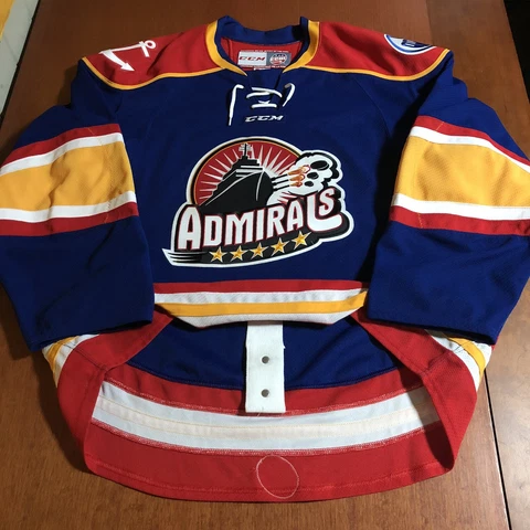 CCM Authentic Norfolk Admirals ECHL Hockey Jersey Blue Edmonton Oilers 56 Cover