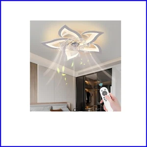 Stylish 110V Flower Shaped Ceiling Fan with Remote App Control & Dimmable Lights - Picture 1 of 11