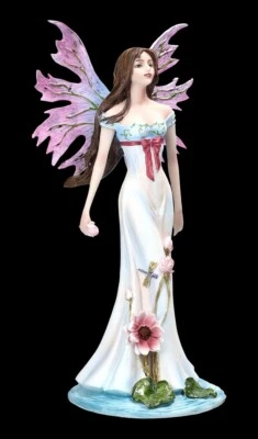 Elfi Figura - Fauna con Rosa Ali - Fantasy Fata Fiore Pixie Dekostatue - Immagine 1 di 4