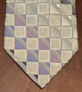 Croft & Barrow Green Blue Purple Hand Made Silk Men’s Neck Tie Made In China - Picture 1 of 10