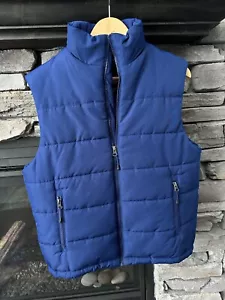 Outdoor Life Mens Small Blue Pockets Sleeveless Jacket Coat Full Zip Puffer Vest - Picture 1 of 6