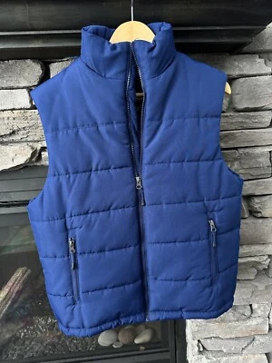 Outdoor Life Mens Small Blue Pockets Sleeveless Jacket Coat Full Zip Puffer Vest - Image 1 of 4