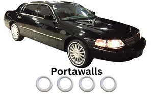 Black & Whitewall 17" Tire Insert Trim Portawall Set Fits VW New Beetle - Picture 1 of 10