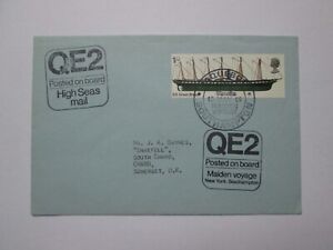 Cunard QE2 Maiden Voyage Posted on Board - Chard Somerset 1969 Postal Cover C37