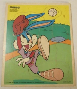 Vintage Playskool Buster Bunny 8 Pc Wooden Toy Puzzle 205-05 Tiny Toons USA '90 - Picture 1 of 7