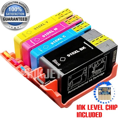 Paquete de 4 cartuchos de tinta 910XL para HP 910 OfficeJet Pro 8010e 8020e 8021e 8022e 8028 Foto 1 de 2