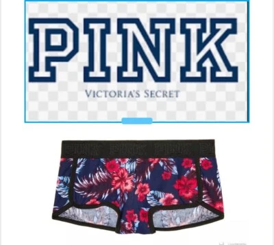 Victoria's Secret PINK Logo Boyshort Panty Floral RARE FIND! Size Med — 第 1/2 张图片