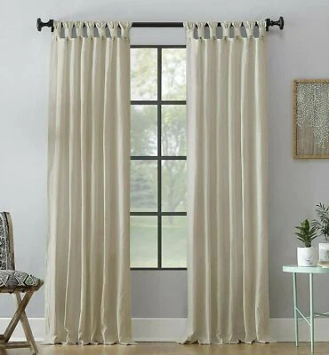 Panel Cortina Archaeo Algodón Lavado Pestaña Giratoria 52" x 84" - Color: Avena NUEVO Foto 1 de 2