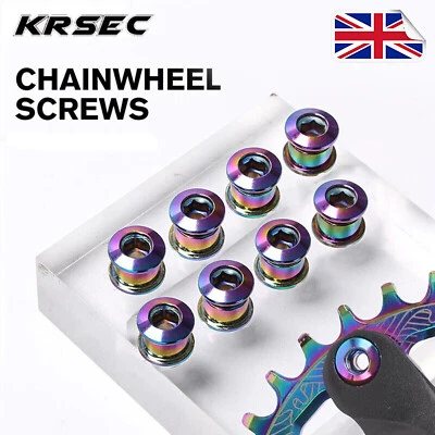 KRSEC 4/5PCS Chainring Bolts MTB Road Bike Single/Double/Triple Speed Screws  UK - Image 1 of 4