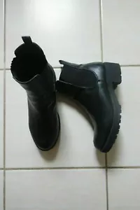 LADIES RUBI CHELSEA CHUNKY HEEL ANKLE WORKER STYLE BOOTS 42 ROUND TOE WORK USED - Picture 1 of 5