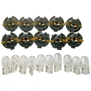 5/8" Dash Bulb Sockets With #194 Bulbs Qty-10 Sockets & 10 Bulbs For AMC #1565BB - Picture 1 of 3