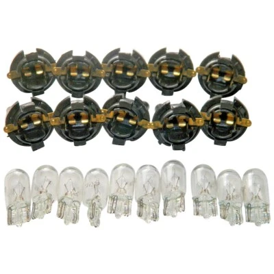5/8" Dash Bulb Sockets With #194 Bulbs Qty-10 Sockets & 10 Bulbs For AMC #1565CC Foto 1 de 3