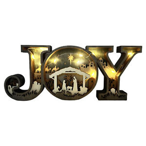New listingWooden Jesus Nativity Scene Ornament Joy Letter Nativity Christmas Decor