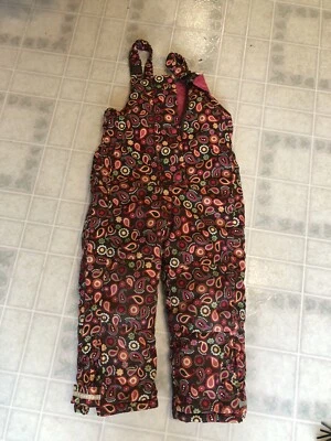 Hanna andersson коричневый с розовый желтый зеленый пейсли печать Kids снег нагрудники размер 120 - Изображение 1 из 3