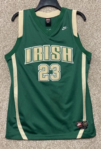 Vtg Nike YOUTH Akron St. Vincent Irish LeBron James Basketball Jersey Size XL Cover