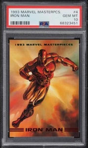 1993 Marvel Masterpieces Card # 4 Iron Man PSA 10 GEM MINT - Picture 1 of 2