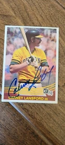 1984 DONRUSS SIGNED AUTO CARD CARNEY LANSFORD A'S ATHLETICS ANGELS RED SOX # 176 - Picture 1 of 1