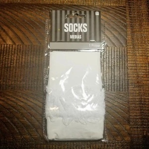 ๐ ๐งฆ New White Ruffle Novelty Socks w/ Red Sequin Bows ๐งฆย ๐ - Picture 1 of 5