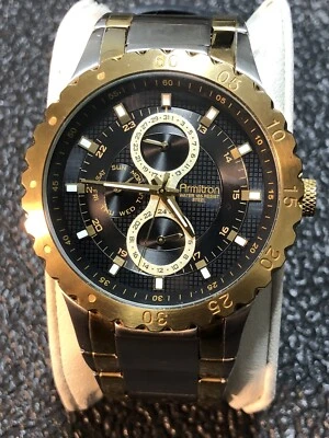 Reloj de Vestir Armitron Hombre SS 42mm Tono Plateado Dorado Esfera Multifunción Nuevo Bat. Foto 1 de 4