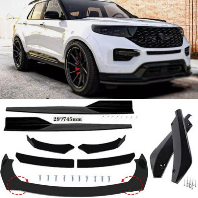 For Ford Explorer ST Side Skirt+Front & Rear Bumper Lip Splitter Spoiler Glossy - Image 1 of 4
