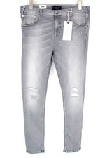 SCOTCH & SODA Dart W32/L32 Men Jeans Aged Look Ripped Grey Super Skinny Faded
