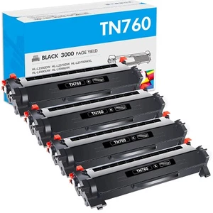 4PK for Brother TN760 TN730 Toner Cartridge MFC-L2710DW MFC-L2690DW MFC-L2750DW - Picture 1 of 9