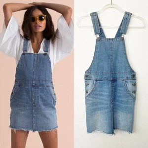 Billabong x Sincerely Jules Fade Away Denim Overalls Dress Womens XS - Picture 1 of 7