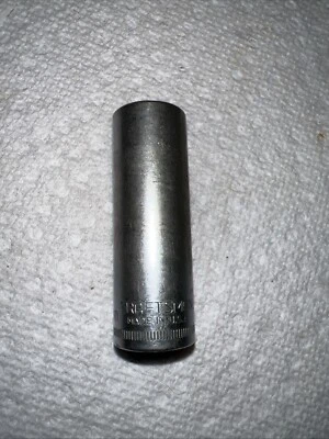 Vintage Craftsman 1/4" Drive 12mm 6pt Deep Socket - 44409 6 Point Metric USA - Image 1 of 4