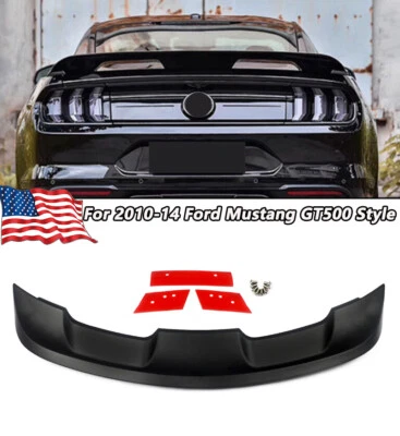 GT500 Style For 2010-2014 Ford Mustang Coupe Matte Black Rear Trunk Spoiler Wing - Image 1 of 4