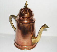 Copper & Brass Collectable Coffee / Tea Pot / Jug - Attractive Finial Hinged Top