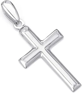 Colgante Dije Religioso Genuino Oro Blanco 14K Cruz Latina Jesús Crucifijo - Imagen 1 de 2